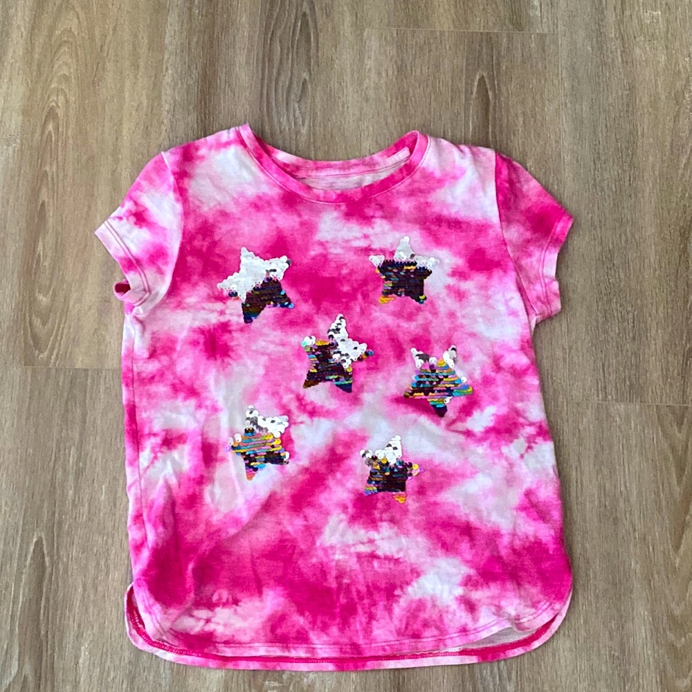 tie dye pink star shirt